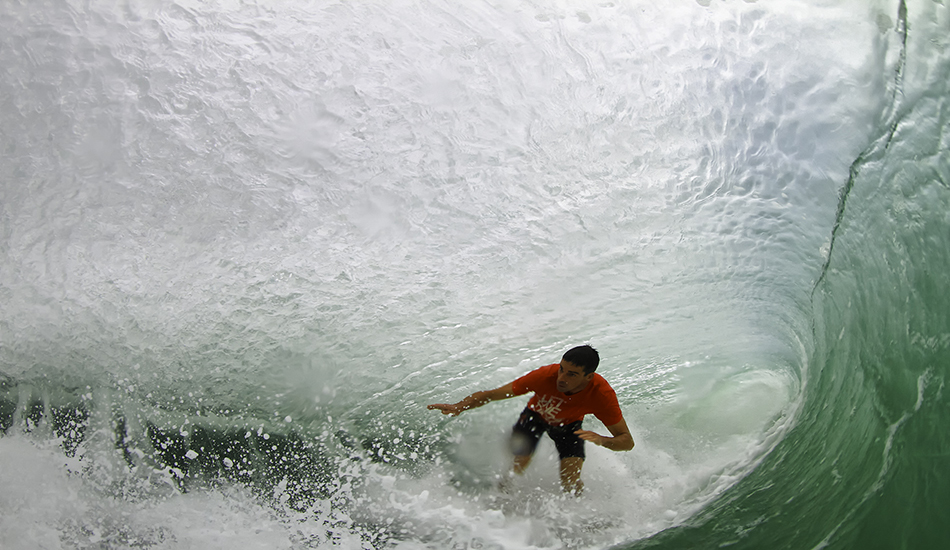 Randy Townsend on aptly named break in Bocas del Toro..... Dumpers. Photo: <a href=\"https://www.tmurphyphotography.com/\" target=_blank>Trevor Murphy</a>